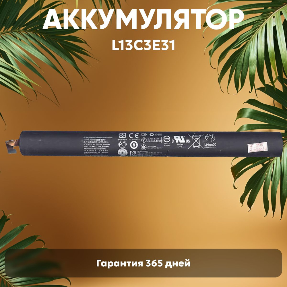 L13D3E31 Аккумулятор для планшета Lenovo Lenovo Yoga 10 Tablet B8000 10'', 9000mAh, 3.75V, Li-ion  #1