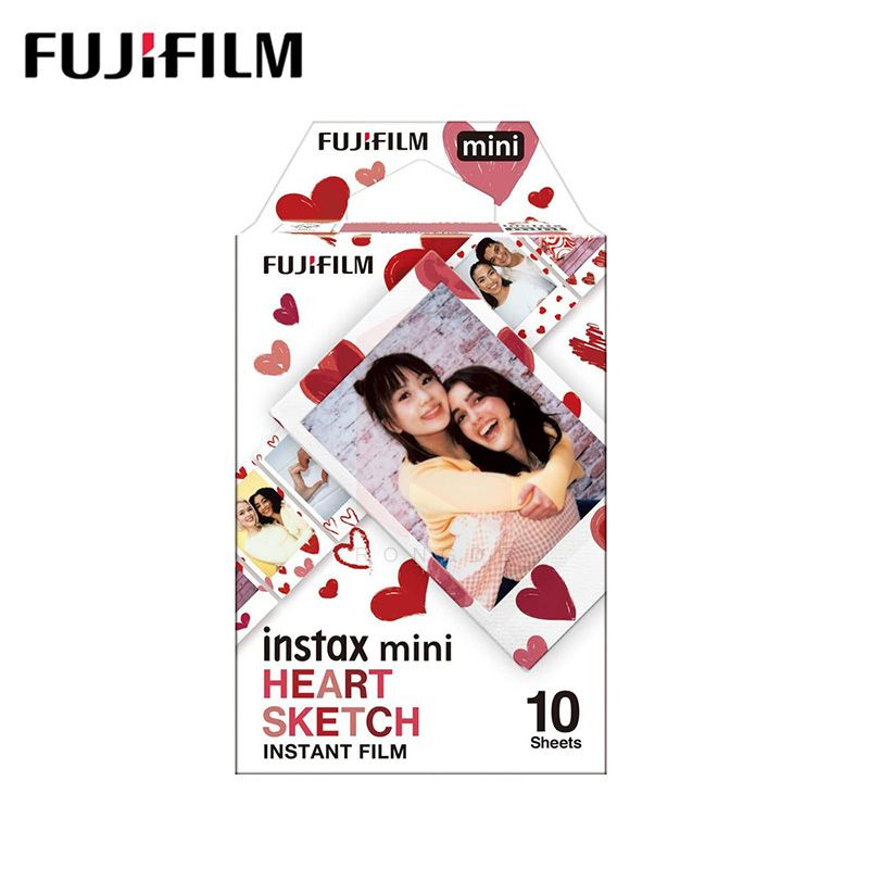 Картридж для фото Fujifilm Instax Mini HEART SKETCH, инстакс мини фотобумага 10 снимков  #1