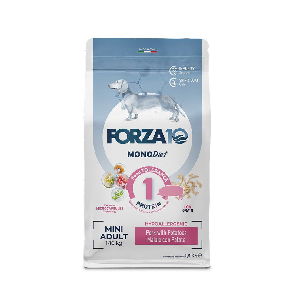 Forza10 Mini Diet Maiale con Patate сухой гипоаллергенный корм для взрослых собак мелких пород со свининой #1