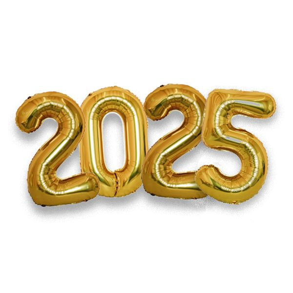 Воздушный шар Цифры 2025 золото 30"/76см #1