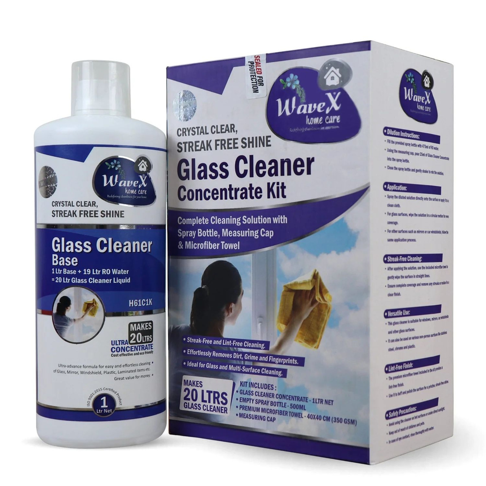 Wavex Glass Cleaner Concentrate 19X Концентрированный очиститель стёкол в наборе, 1л.  #1