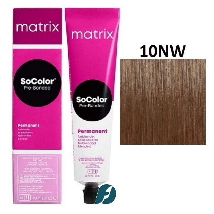 Matrix SoColor 10NW Крем-краска стойкая для волос очень-очень светлый блондин натуральный теплый,90 мл #1