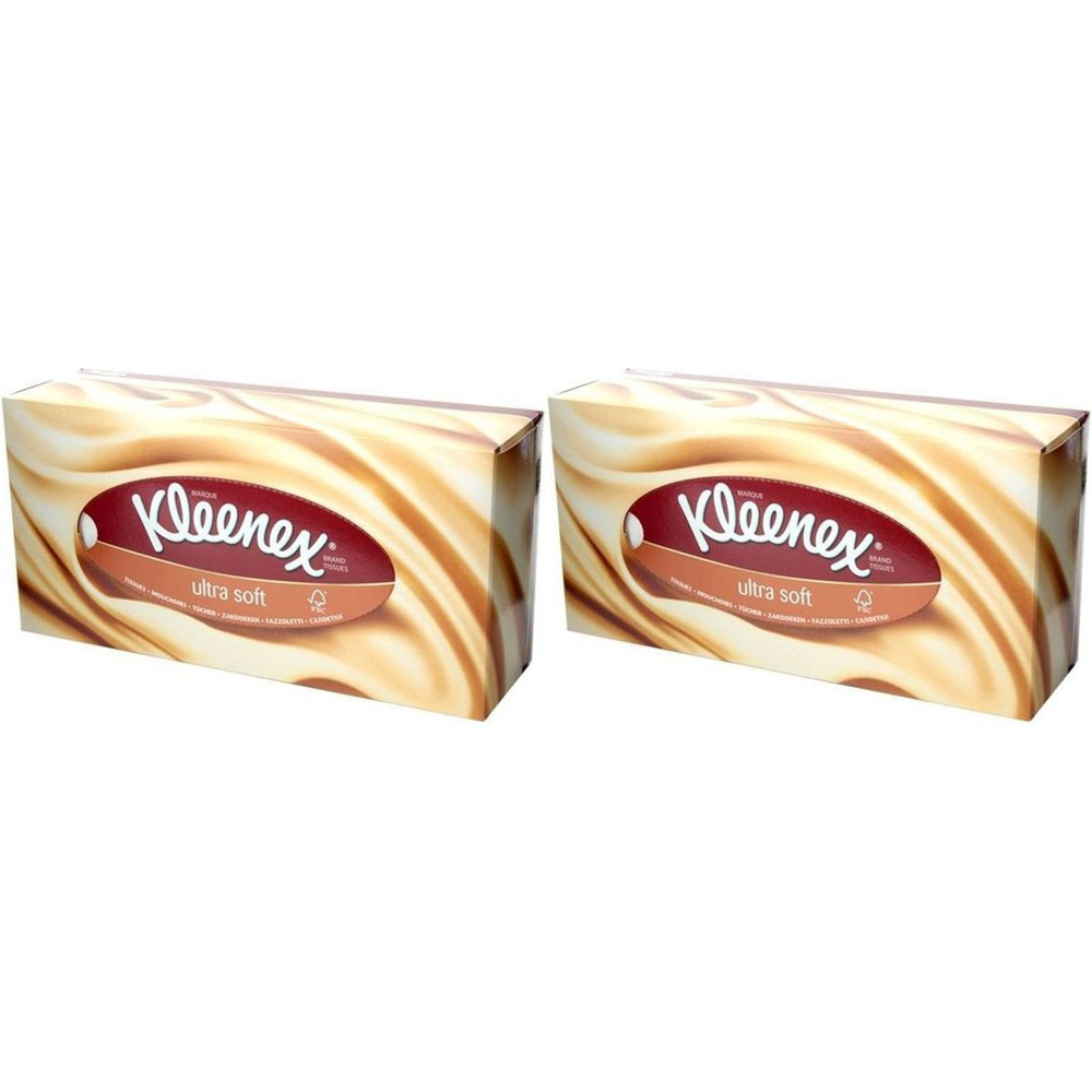 Салфетки бумажные Kleenex Ultra Soft трехслойные 56 шт, набор: 2 штуки  #1