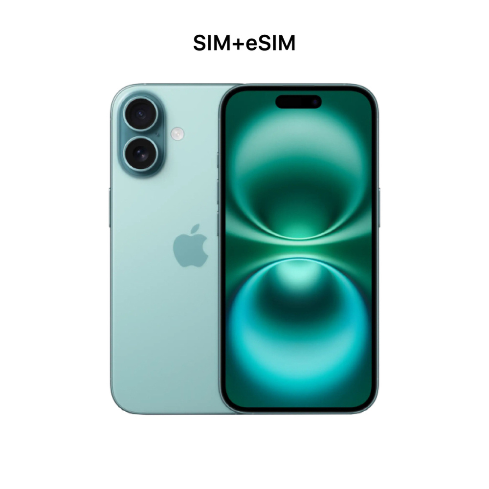 Apple Смартфон Apple iPhone 16 128GB Teal Global 8/128 ГБ, бирюзовый #1