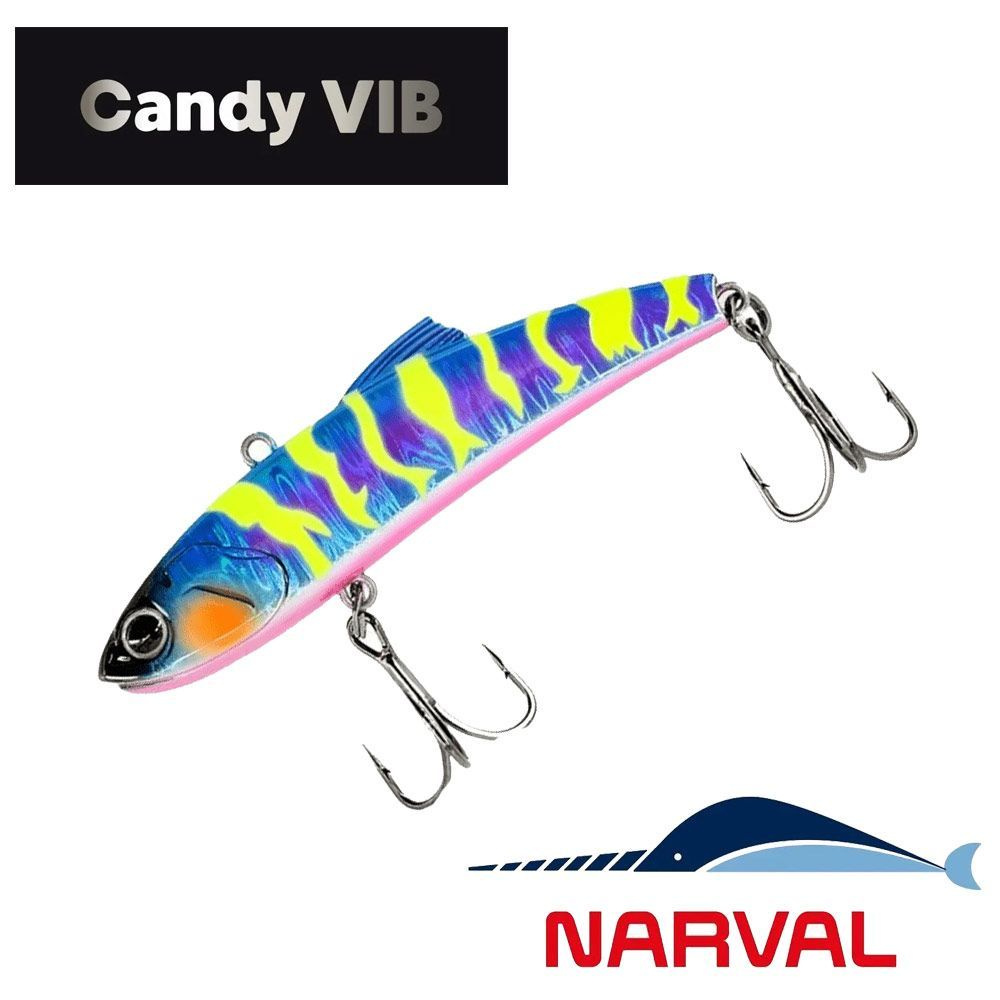 Раттлин Narval Frost Candy Vib 80mm 21g #020-Wavy Parrot. виб/приманка на хищника/судак,щука.форель  #1