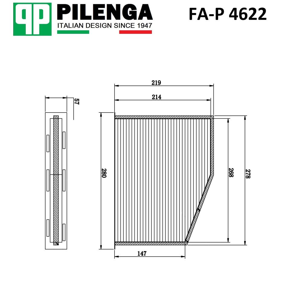 Фильтр салонный A3, OCTAVIA II, GOLF V-VI FA-P 4622 Pilenga FA-P4622 #1