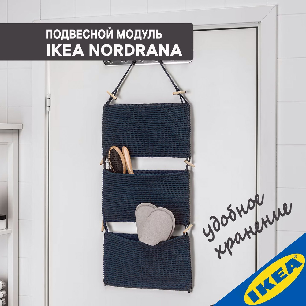 Подвесной модуль для хранения IKEA NORDRANA НОРДРЭНА 35х90 см, синий  #1