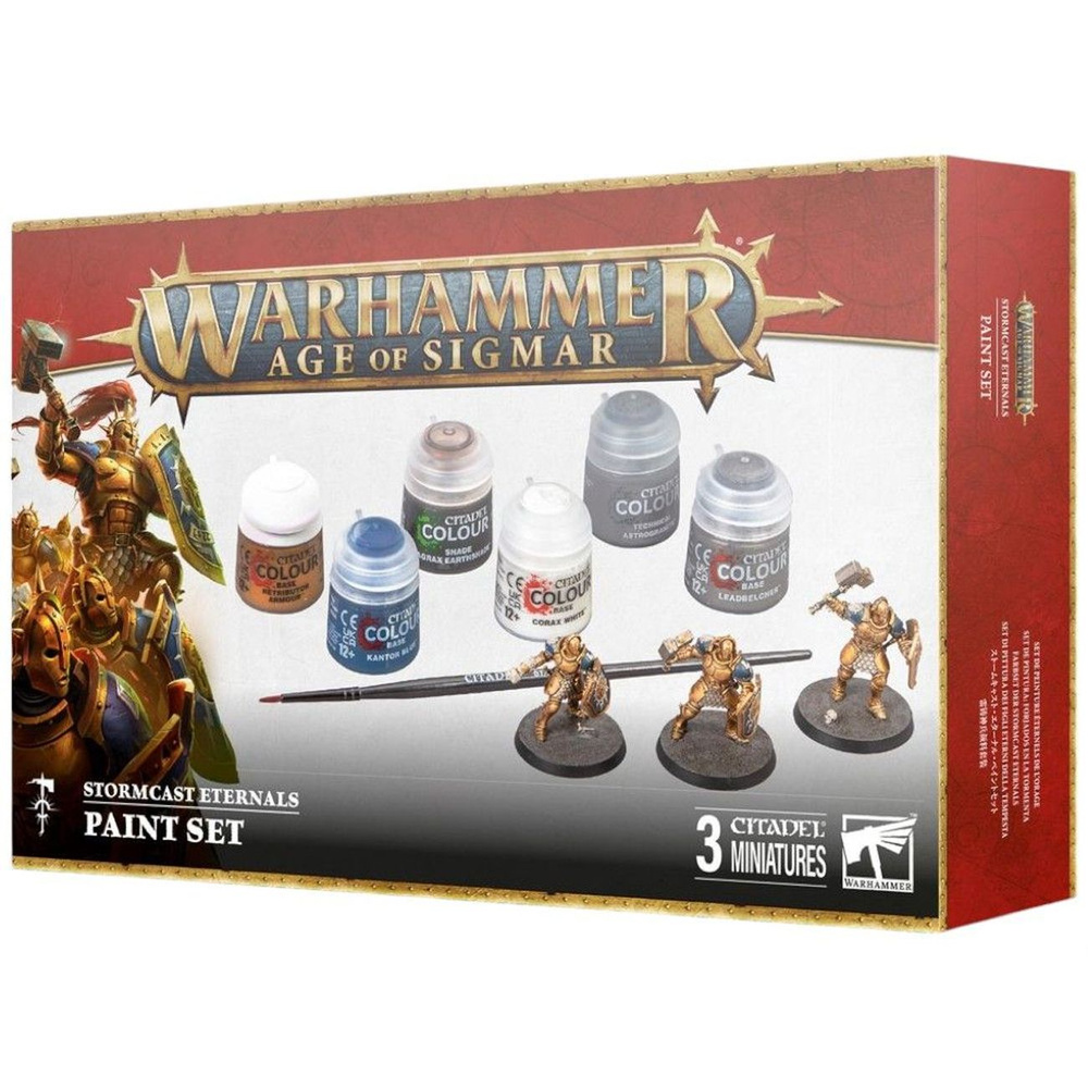 Миниатюры для игры Warhammer Age of Sigmar: Stormcast Eternals - Paint Set 60-09 с красками  #1