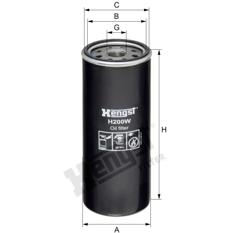 Фильтр масляный HENGST H200W W 11 102/15 LF3658 116 4406 HENGST H200W #1