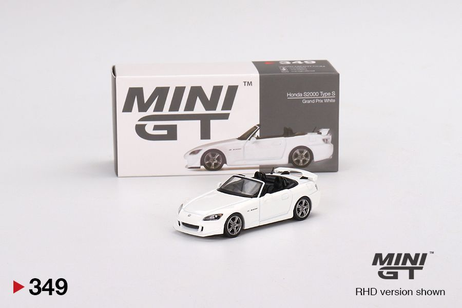 Коллекционная машинка MINI GT 1:64 Honda S2000 (AP2) Type S Grand Prix White RHD #1