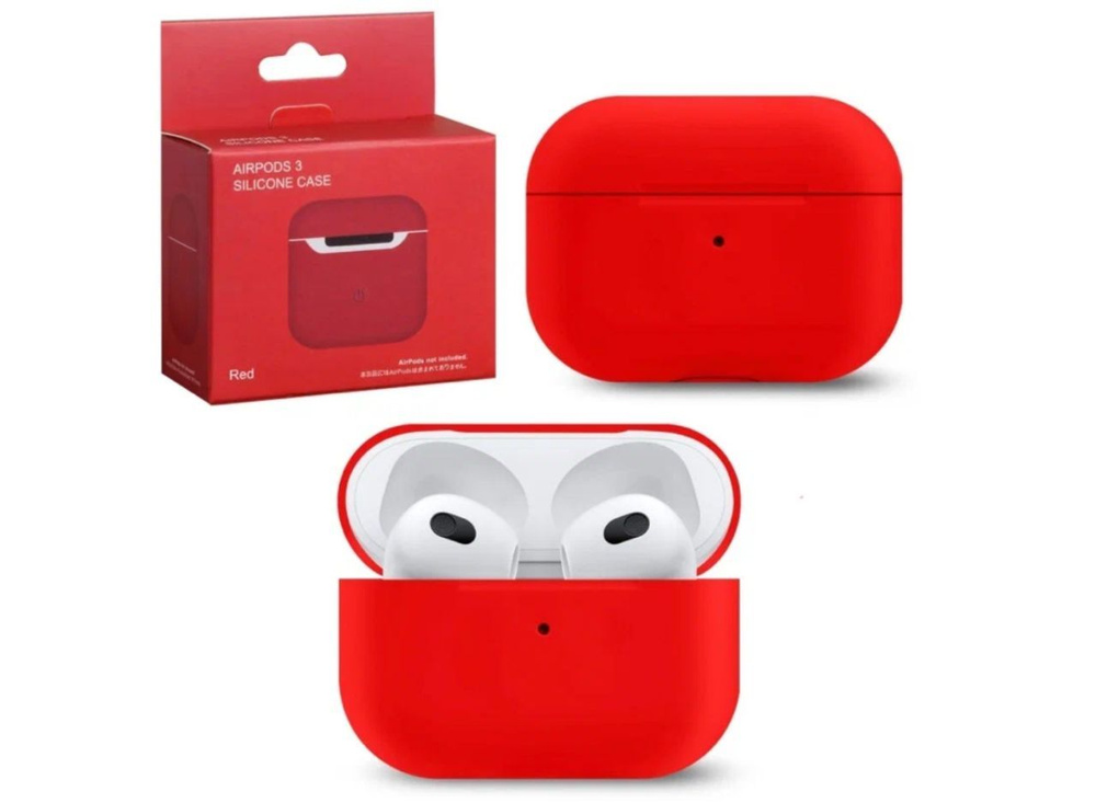 Чехол для наушников AirPods 3 Силиконовый чехол "Hibiscus Red" NEO #1