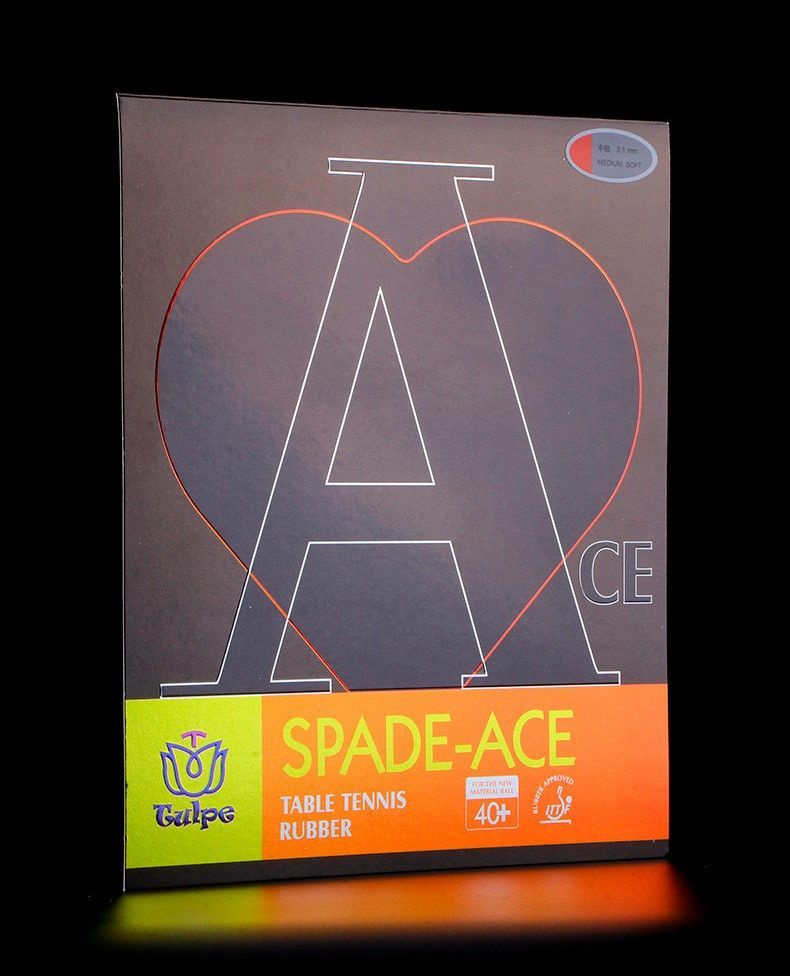 Накладка TULPE spade-ace ( пиковый туз) красная (medium soft) на ракетку для настольного тенниса.  #1