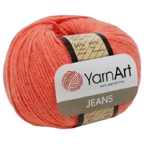 Пряжа для вязания YarnArt Jeans 61 рыжий,3 мотка ЯрнАрт Джинс хлопковая пряжа  #1