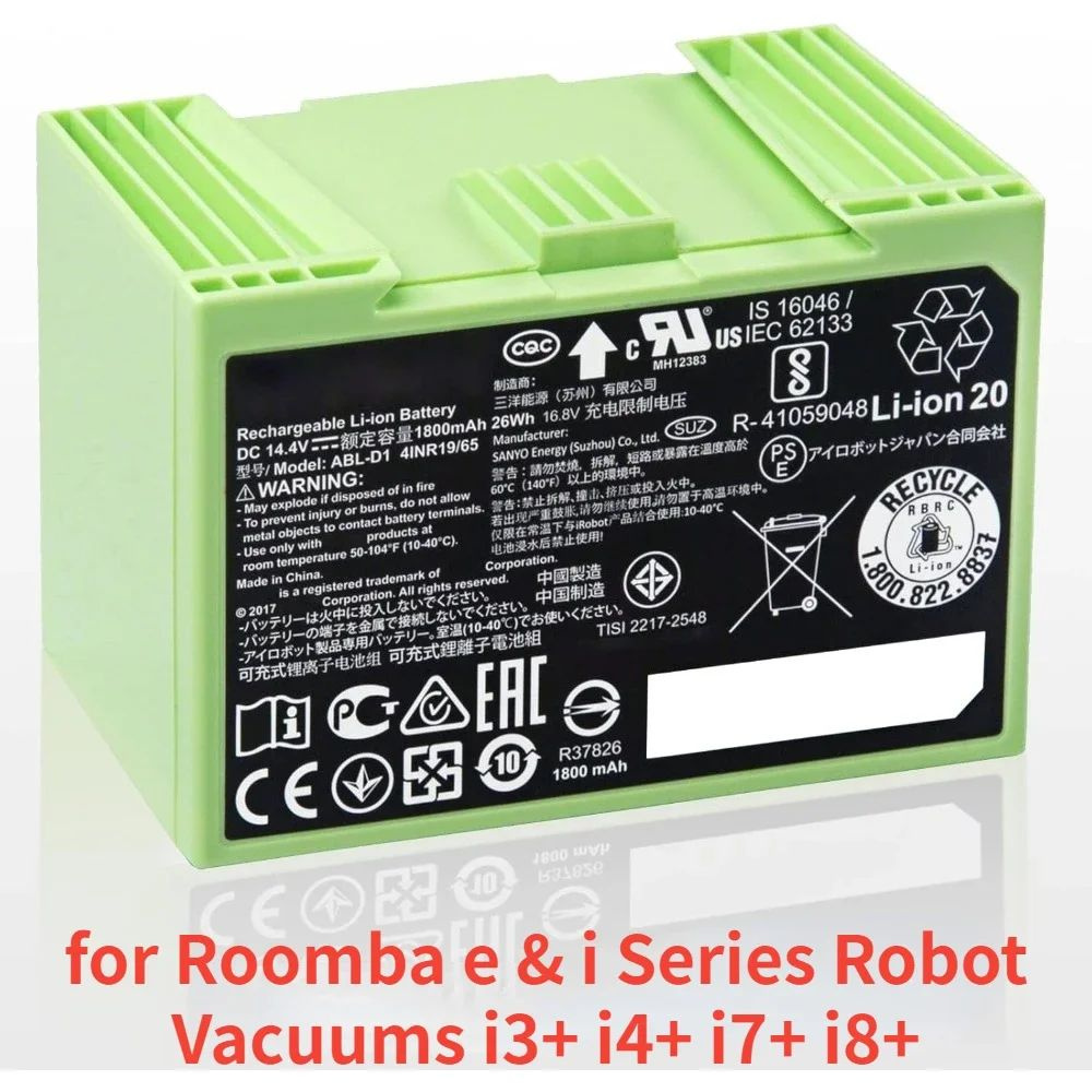 ABL - D1 14.4V 5000MAH Подлинная замена - Roomba e & i Роботизированный пылесос i3 + i4 + i7 + i8 Литий #1