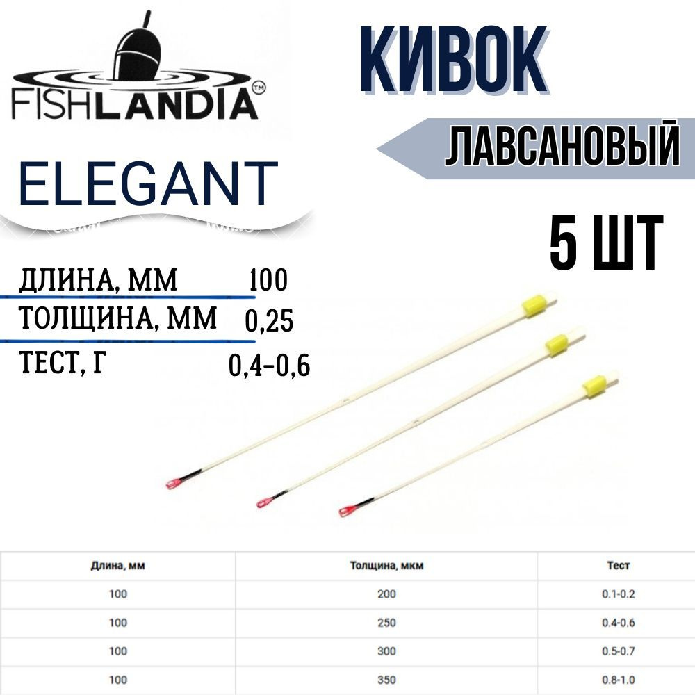 Кивок ЭЛЕГАНТ 100х0,25мм тест. (0,4 - 0,6гр) (5 шт) #1