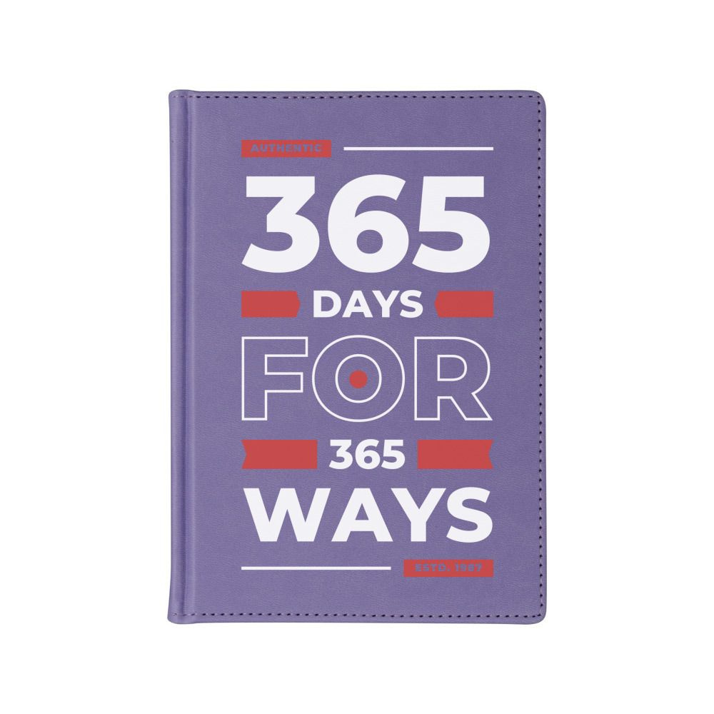 Ежедневник недатированный А5 с принтом "365 days for 365 ways", 136 листов, в линейку, цвет фиолетовый #1