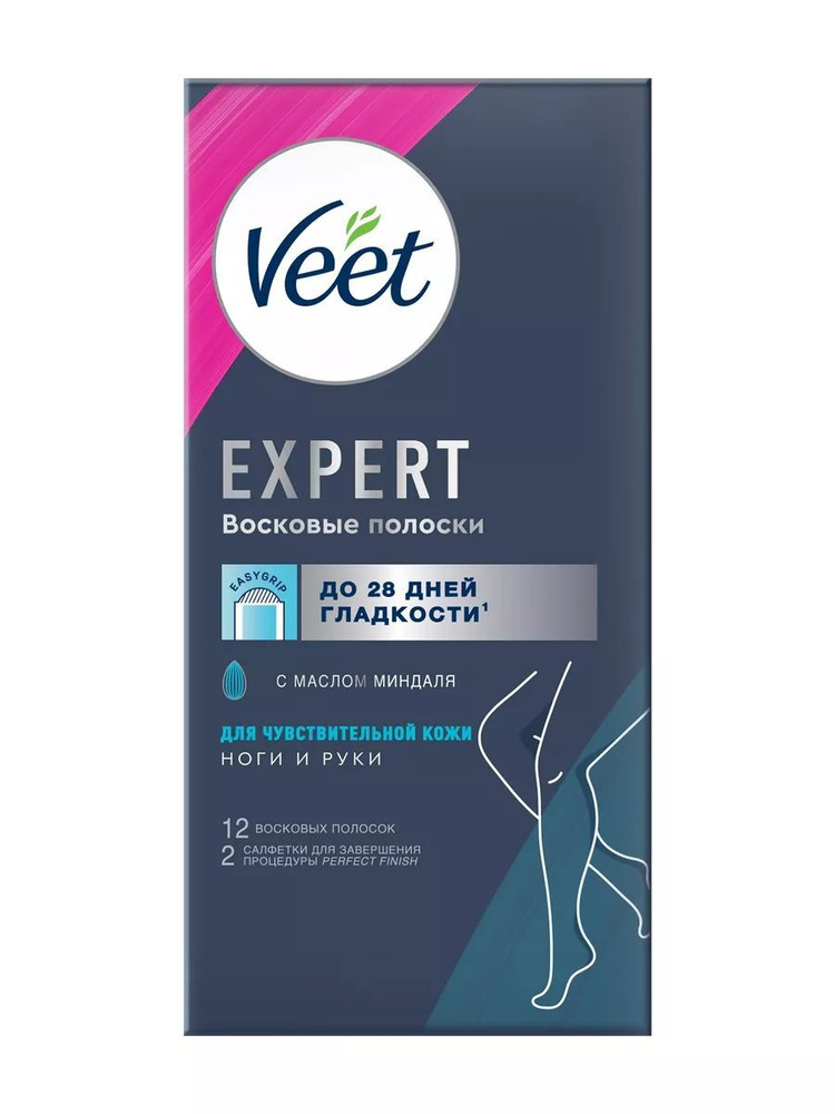 Veet Восковые полоски для чувствительной кожи c технологией Easy Gel-Wax, 12 шт  #1