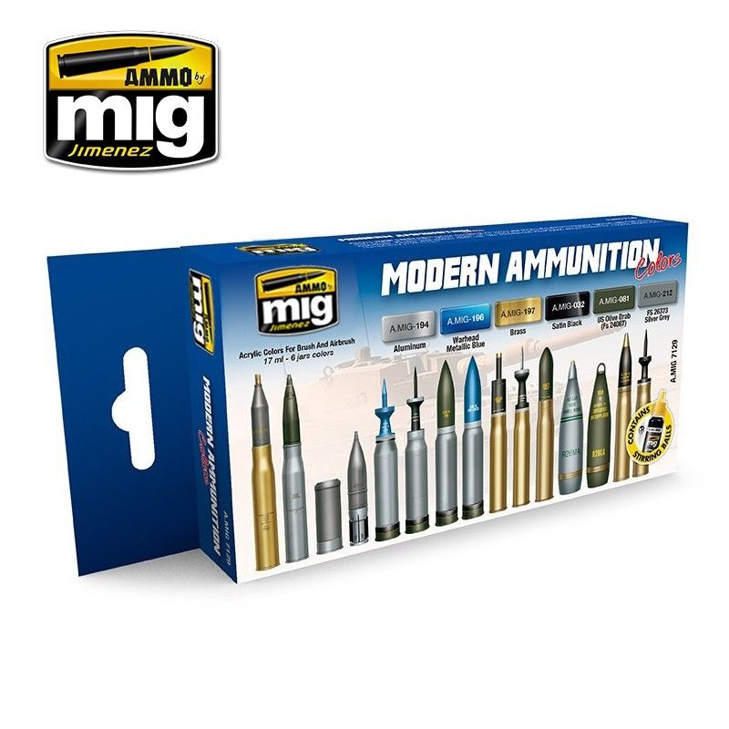 Набор акриловых красок Modern Ammunition Colors (Ammo Mig) (6x17ml) #1