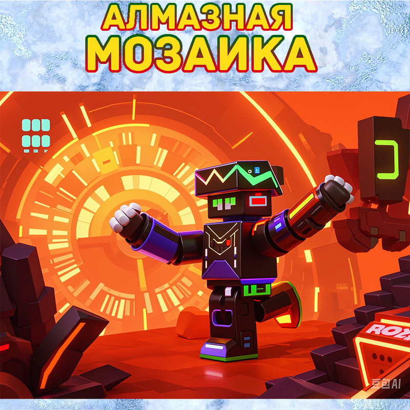 MUMOU Алмазная мозаика 30х40 см "Роблокс Roblox",без подрамнике, алмазная вышивка (живопись) на холсте #1