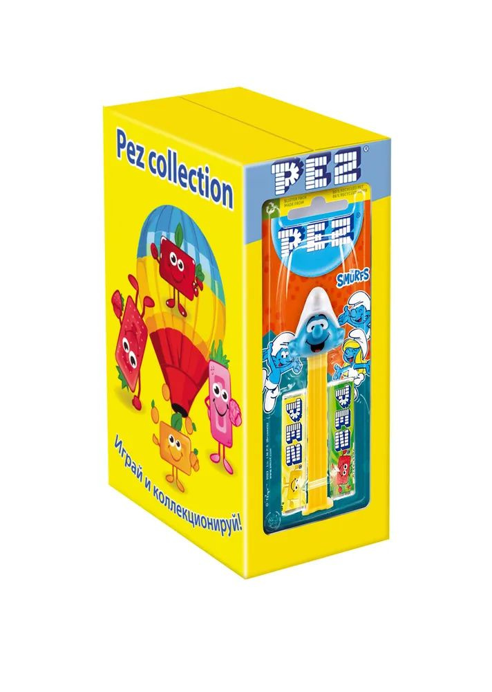 Игрушка с конфетами PEZ Смурфики из 3 штук #1