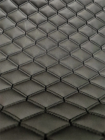 Стеганаяэкокожадвойнойромбчернаясчернойниткой50см