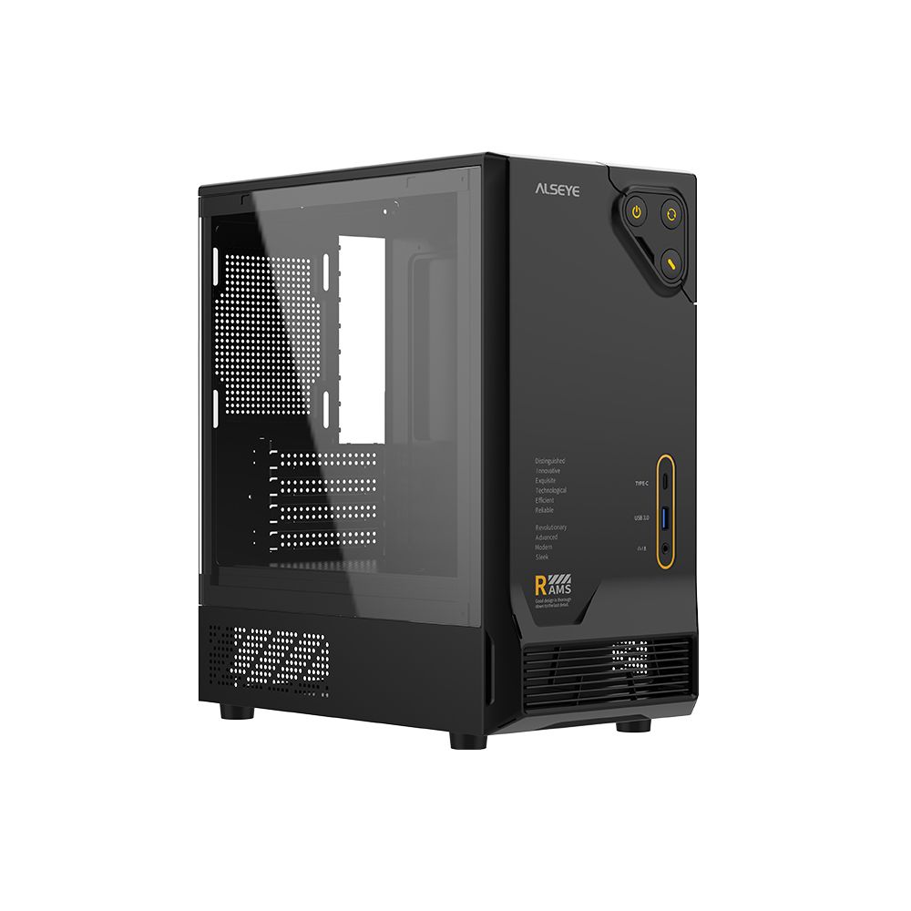 КорпусдляПКALSEYERAMS1.0-TypeC,MiniTower,Micro-ATX,Черный(AS.07.0259)