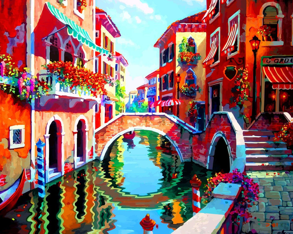 Алмазная мозаика Bright Color "В Венеции" 40х50 на холсте, без подрамника  #1