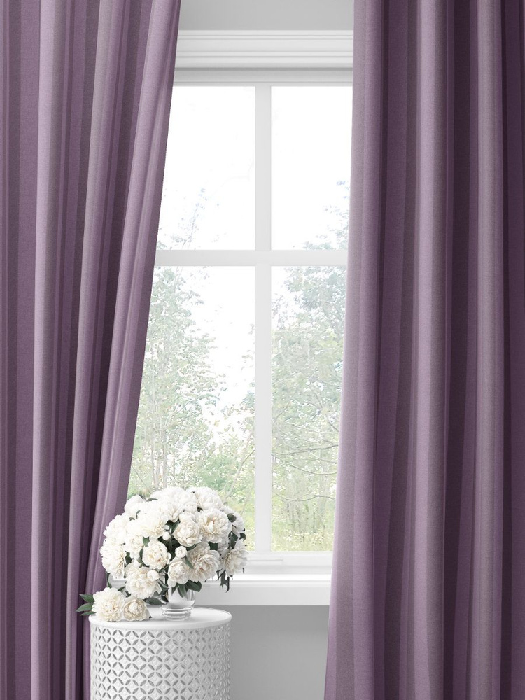 Фиолетово-сиреневые шторы в полоску Stripes #33010904, (275х145х2шт)  #1