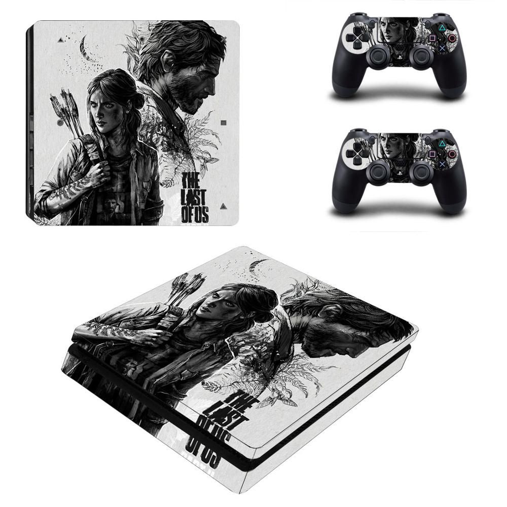 Наклейка The Last of Us для игровой приставки Sony PlayStation 4 Slim полный комплект геймпады  #1