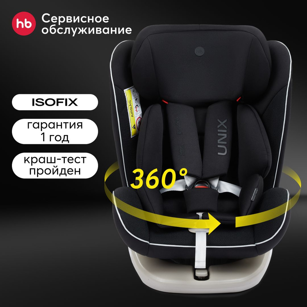 Автокресло детское поворотное на 360, Unix Happy Baby группа 0+/1/2/3 (от 0 до 36 кг), крепление isofix #1