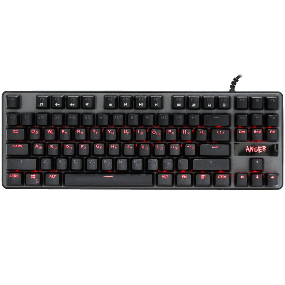 DEXP Игровая клавиатура проводная Anger TKL, (Outemu Red), Русская раскладка, черный  #1