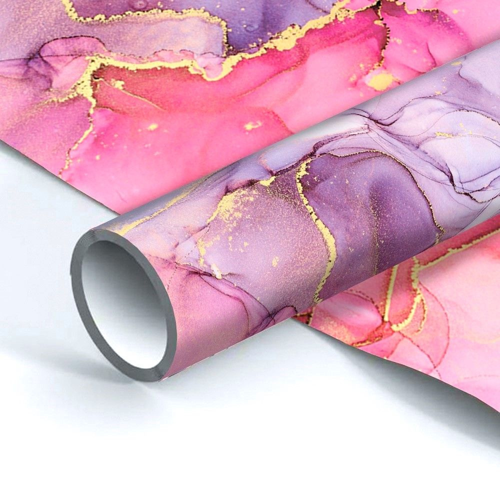 Упаковочная бумага глянцевая AXLER "Розовый мрамор", 90г/м2, 70х100 см  #1