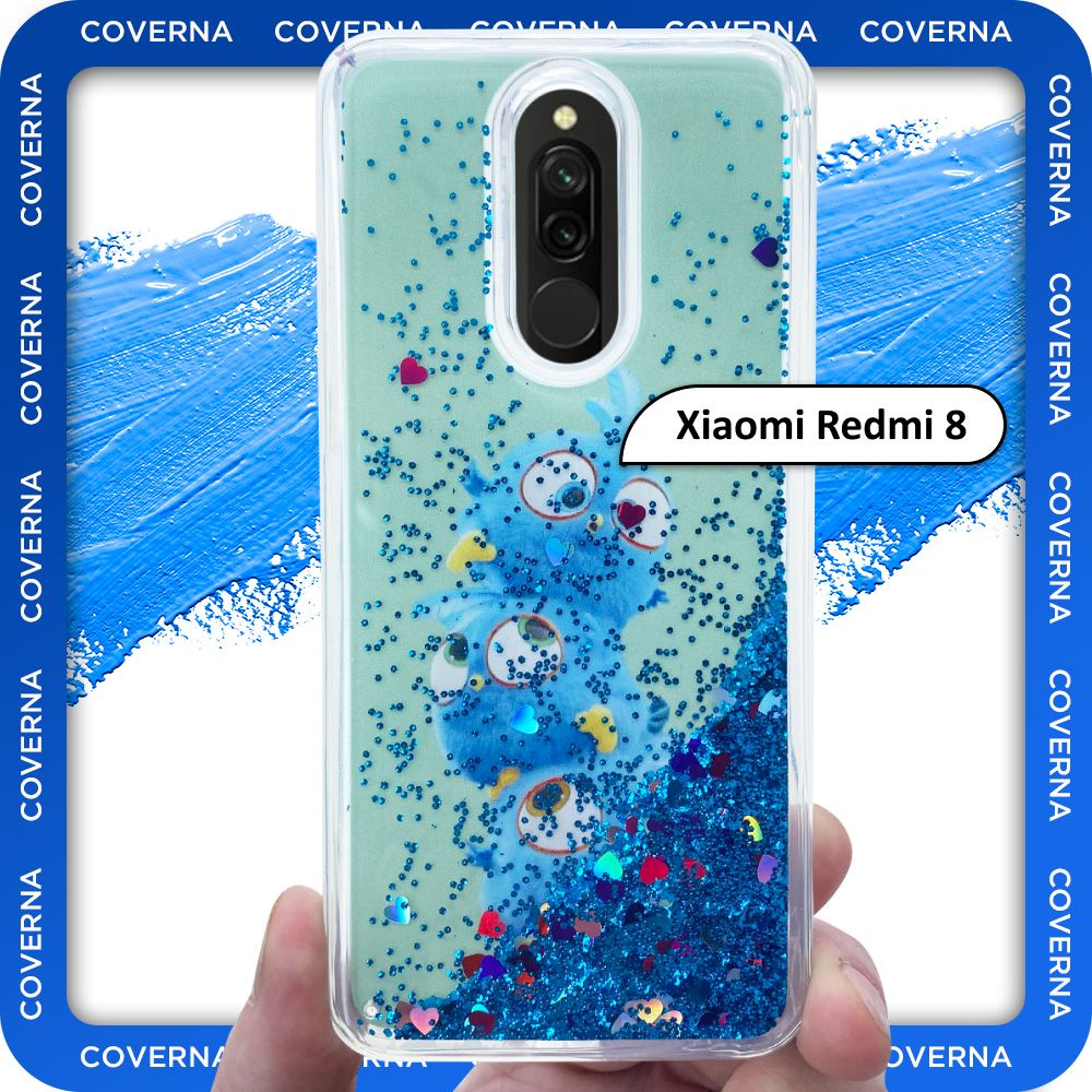 Чехол силиконовый переливашка с рисунком на Xiaomi Redmi 8 на Редми 8  #1