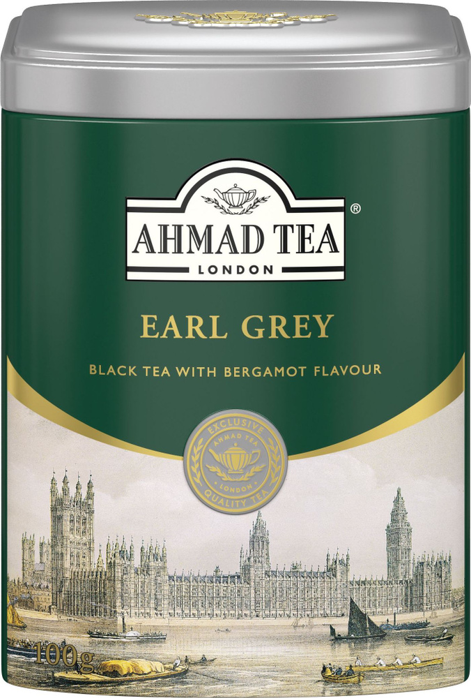 Чай листовой черный Ahmad Tea Earl Grey в ж/б, 100г. Чай с бергамотом  #1