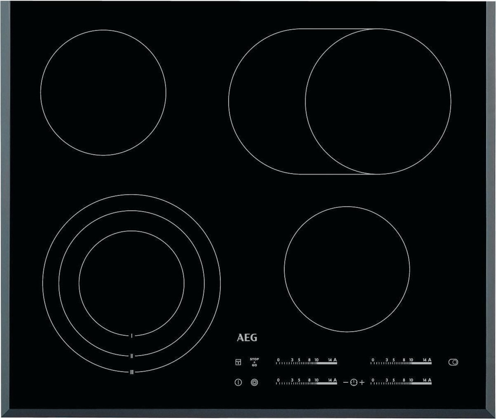 Встраиваемая индукционная панель AEG HK654070FB, независимая, 4 конфорки, овальная зона нагрева, трёхконтурная #1