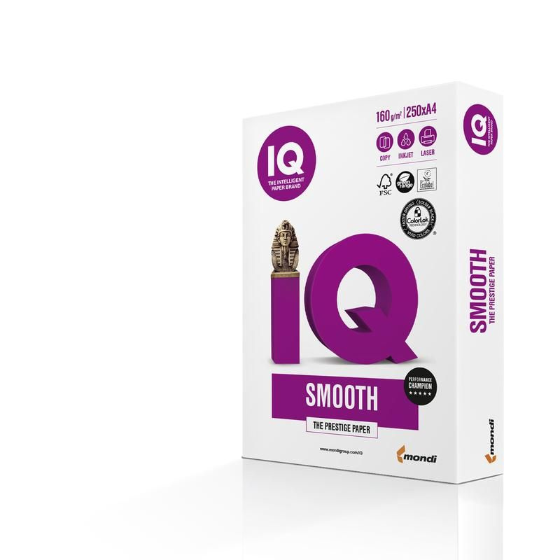 Бумага белая IQ Smooth (А4, 160 г/кв.м, 170% CIE) 250 листов #1