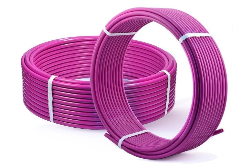 Труба из сшитого полиэтилена для теплого пола Рех-А - EVOH Ф32х4.4 мм (фиолетовая), бухта-50м  #1
