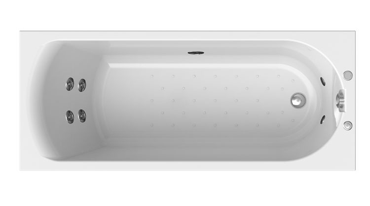 Акриловая ванна Радомир Николь 168х70 на металлическом каркасе,слив перелив, фронтальная панель, система #1