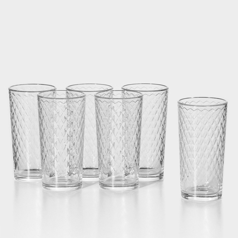 Набор стеклянных стаканов "Кристалл", 230 мл, 6 шт #1