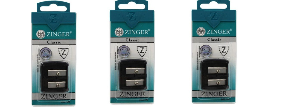 Точилка квадратная Zinger Classic (Зингер), 2-сторонняя, zo SH-02 х 3шт  #1