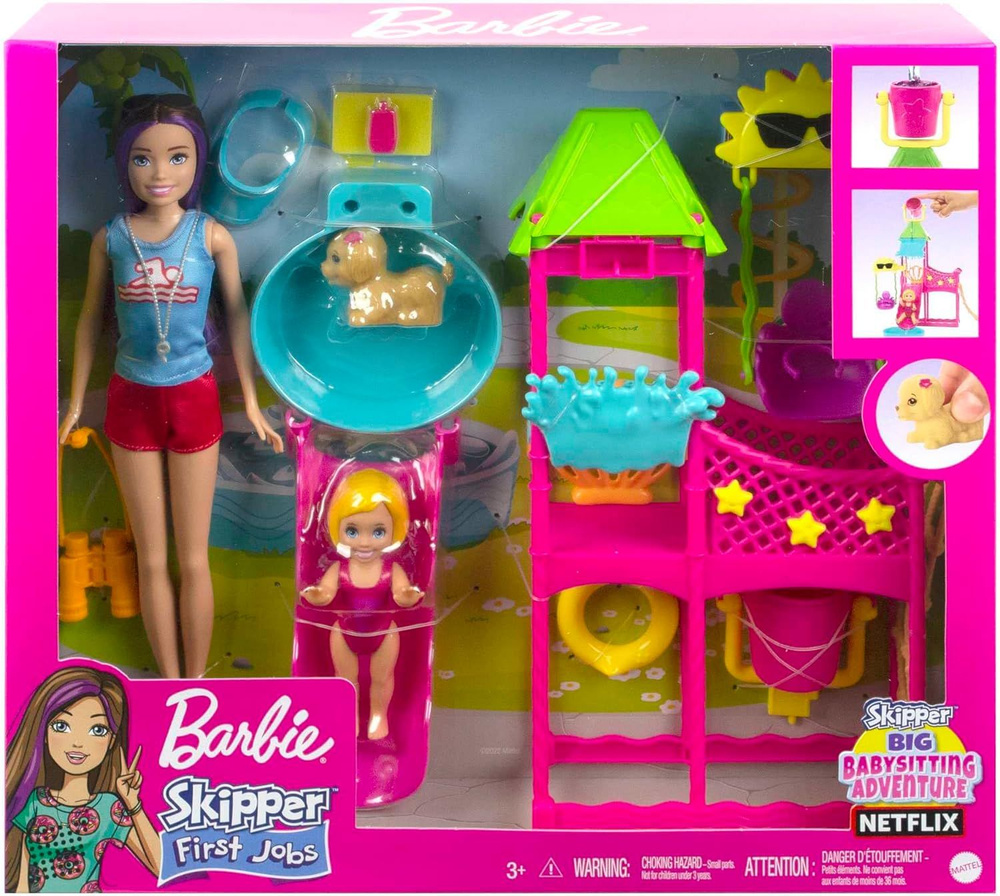 Игровой набор Barbie с куклой Барби и аквапарком #1