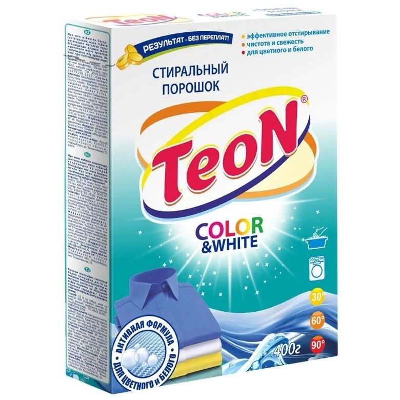 Стиральный порошок TEON "Color & White", 400 г, в коробке #1