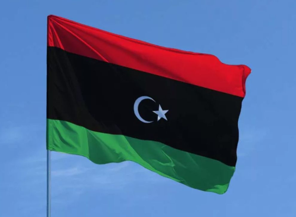 Двусторонний флаг Ливии 40х60 см на лодку, катер или яхту с люверсами  #1