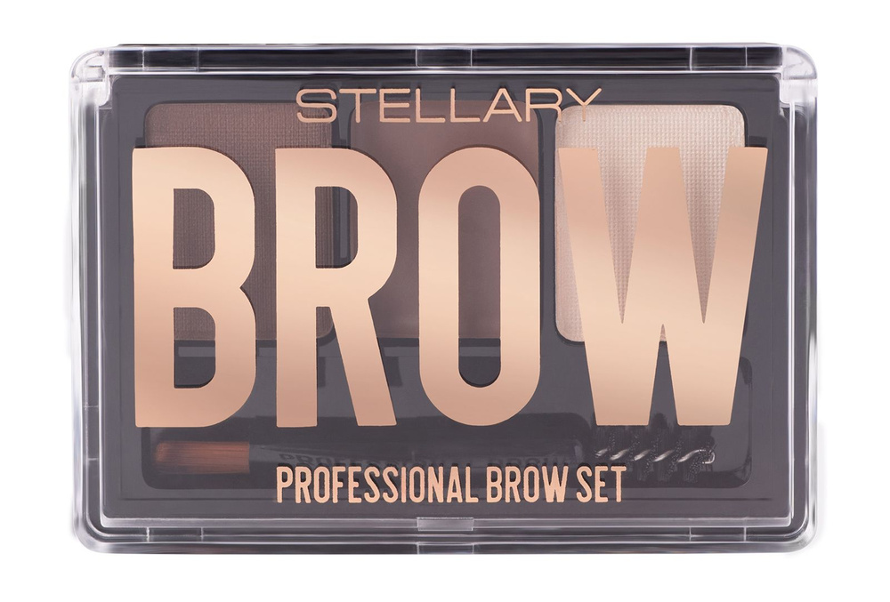 STELLARY Набор для бровей Brow Set, 2,4 г, 02 Коричневый #1