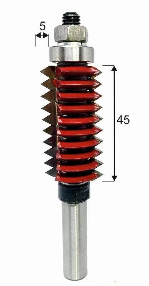 Фреза для сращивания древесины микрошиповая H45 Хвостовик 12 мм  #1