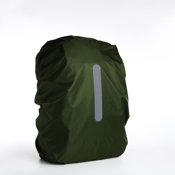 Чехол на рюкзак 80 л, со светоотражающей полосой, цвет зелёный  #1