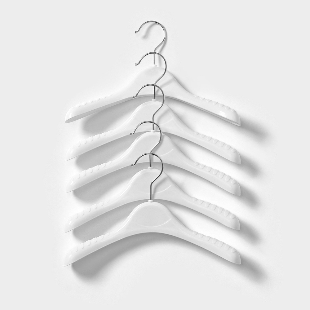 Плечики - вешалки для одежды, 30х19,5 см, набор 5 шт, цвет белый  #1