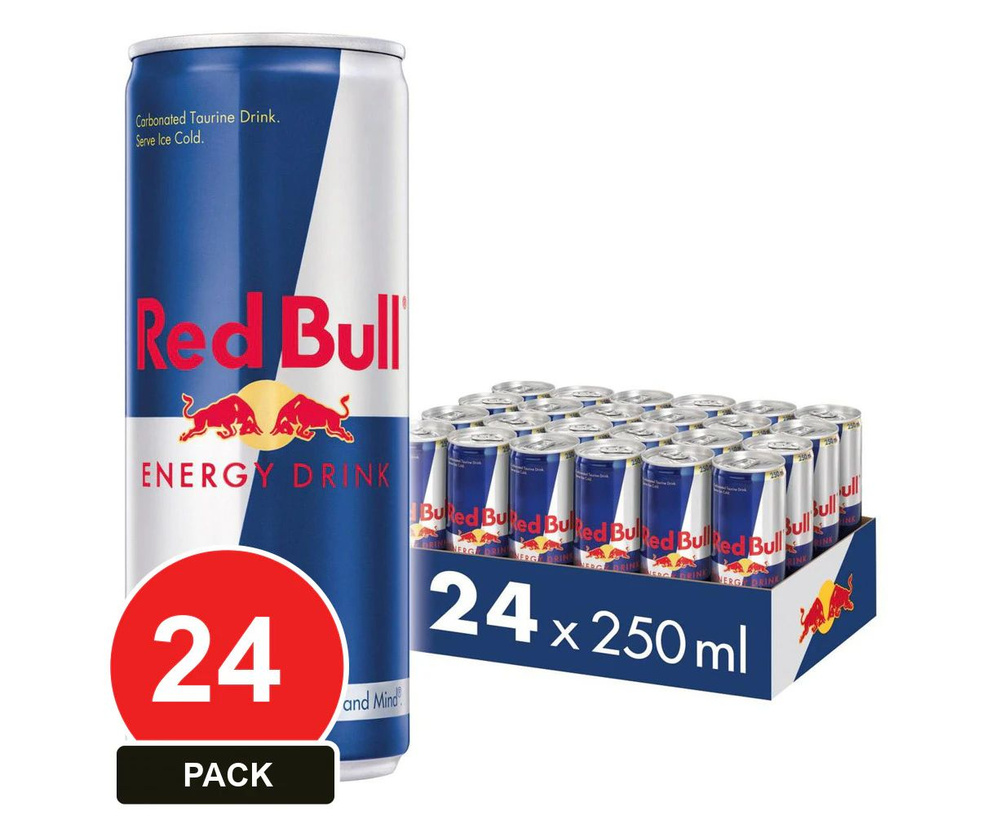 Энергетический газированный напиток Red Bull упаковка 24 шт по 0.25л  #1