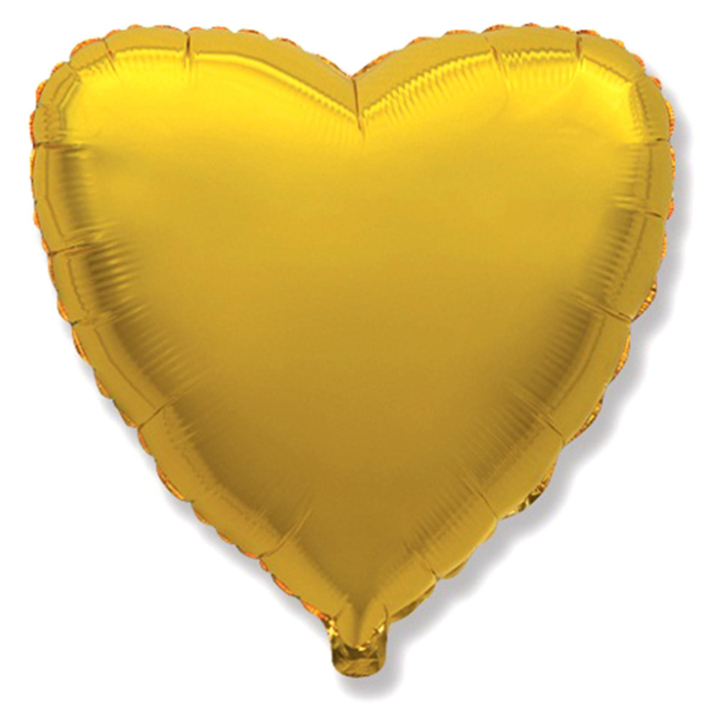 Сердце GOLD 18"/45 см фольгированный шар #1