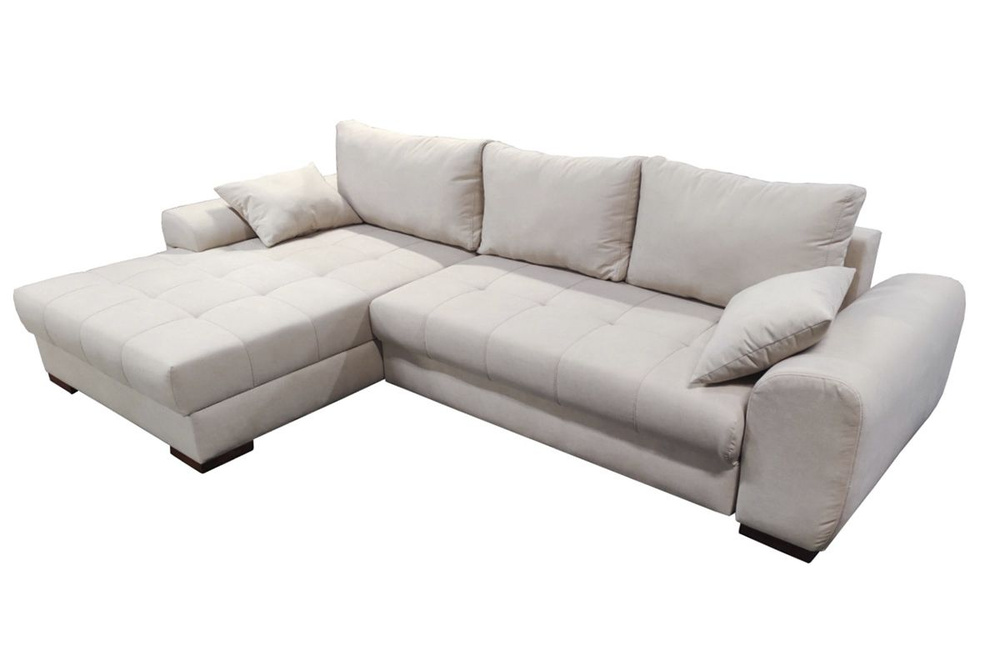 Домовой Угловой диван , механизмВыкатной,320х215х90см, светло-серый  #1